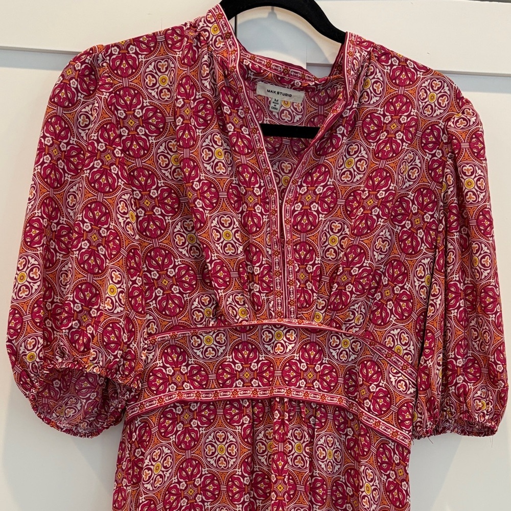 Max studio size medium Floral Red Dress - Picture 3 of 3